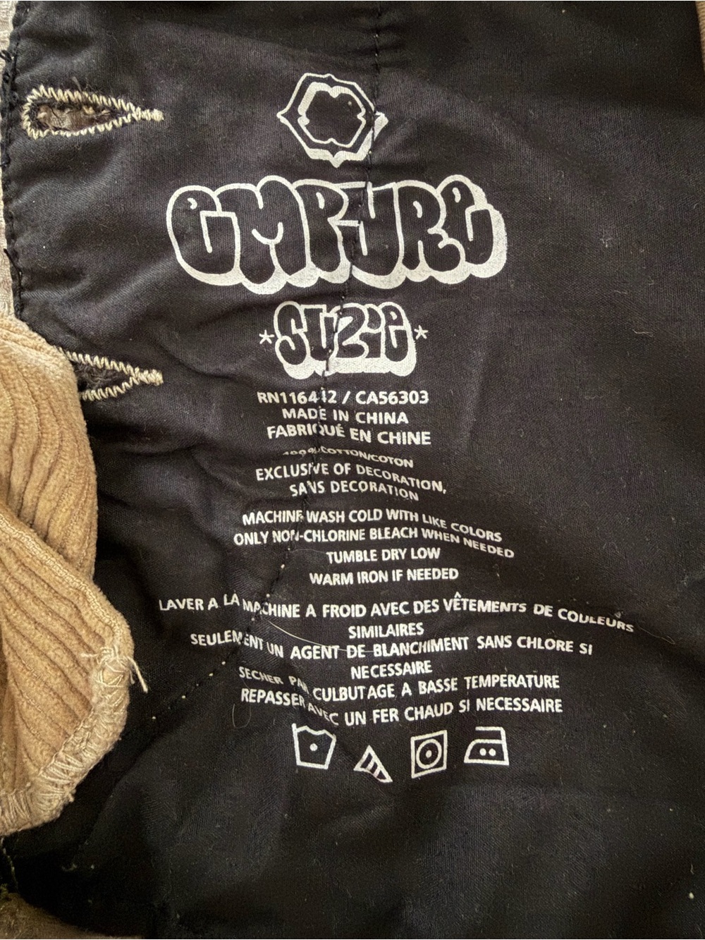 Empyre Suzie Khaki Baggy Corduroy Overalls M Gorpcore Skatewear Indie Grunge - Picture 9 of 9